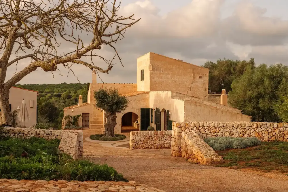 Finca Macarella luxury countryside villa in Ciutadella Menorca with traditional stone architecture and private surroundings